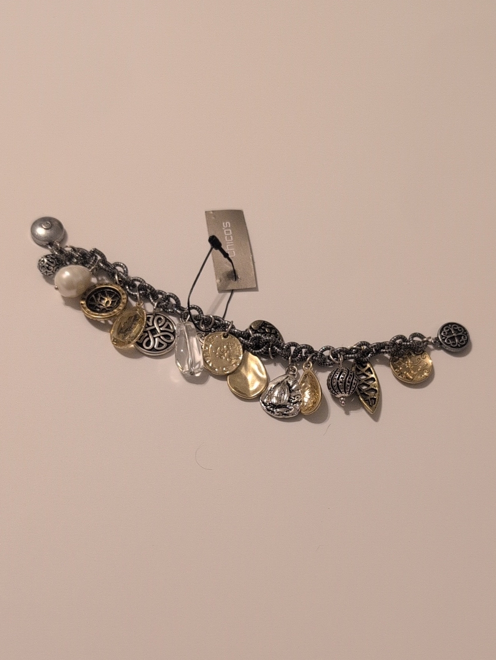 Chico's Two-Tone Charm Bracelet in Silver and Gold